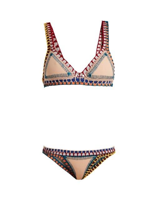 Matchesfashion.com Kiini - Mila Crochet Trimmed Triangle Bikini Set - Womens - Multi