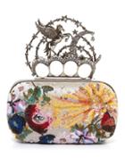 Alexander Mcqueen Flying-unicorn Sequin-embellished Knuckle Clutch