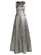 Rochas Metallic Wool-blend Jacquard Gown