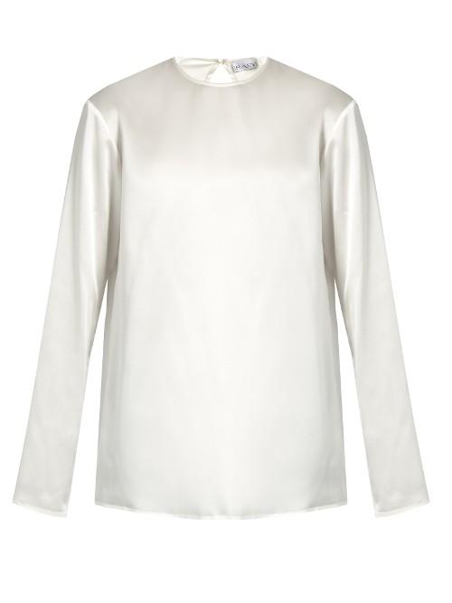 Raey Crew-neck Silk-satin Blouse