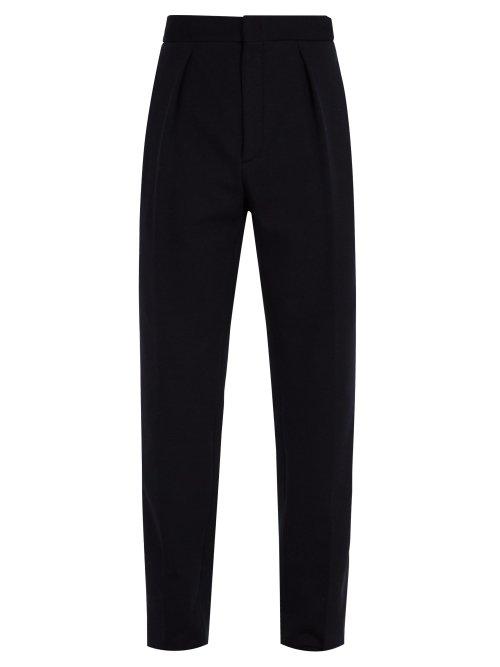 Matchesfashion.com Fendi - Side Stripe Cotton Blend Track Pants - Mens - Navy