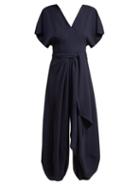 Matchesfashion.com Jacquemus - La Robe Souela Split Hem Midi Dress - Womens - Navy