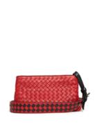 Matchesfashion.com Bottega Veneta - Intrecciato Leather Cross Body Bag - Womens - Red