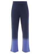 The Elder Statesman - Dip-dyed Ribbed-cashmere Trousers - Womens - Navy
