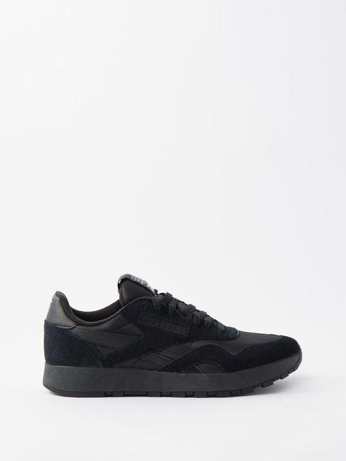 Reebok X Margiela - Project 0 Classic Mesh And Suede Trainers - Mens - Black