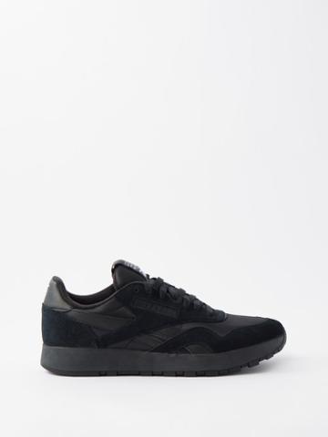 Reebok X Margiela - Project 0 Classic Mesh And Suede Trainers - Mens - Black