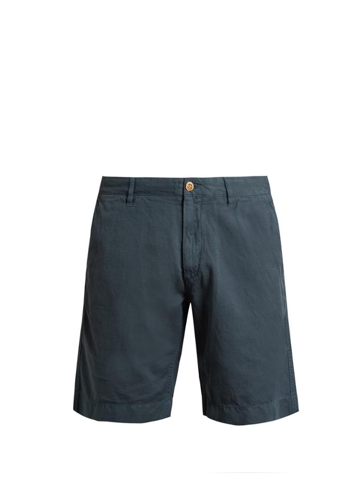 Faherty Malibu Linen And Cotton-blend Shorts