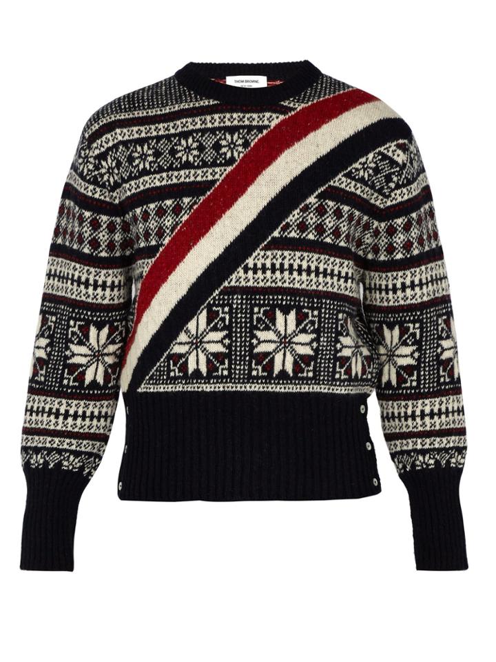 Thom Browne Fair Isle Wool-blend Sweater