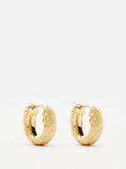 Completedworks - Small Crushed Recycled 14kt Gold-vermeil Hoops - Womens - Gold