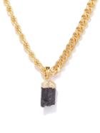 Crystal Haze - Tourmaline & 18kt Gold-plated Necklace - Womens - Black