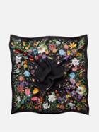 Gucci - Floral-print Silk Scarf - Womens - Black