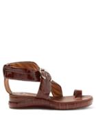 Matchesfashion.com Chlo - Crocodile Embossed Leather Sandals - Womens - Brown