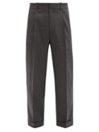 Matchesfashion.com Acne Studios - Pleated Wool Tapered-leg Trousers - Mens - Dark Grey