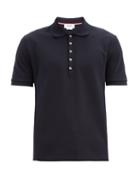 Matchesfashion.com Thom Browne - Four-bar Cotton-piqu Polo Shirt - Mens - Navy
