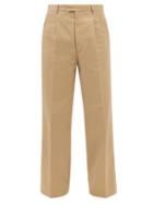 Maison Margiela - Pleated Wide-leg Trousers - Mens - Beige