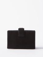 The Row - Buffed-suede Cardholder - Mens - Black