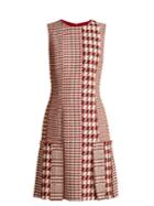 Oscar De La Renta Sleeveless Patchwork Hound's-tooth And Tweed Dress