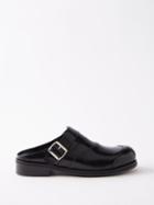 Stefan Cooke - Biker Monk-strap Leather Backless Loafers - Mens - Black