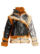 Marques'almeida Shearling-trim Panelled Leather Jacket