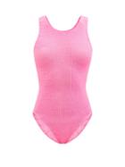 Matchesfashion.com Hunza G - Iris Crinkle-jersey Swimsuit - Womens - Pink
