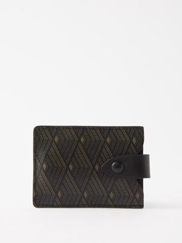 Mtier - Small Coated-canvas Wallet - Mens - Brown Black