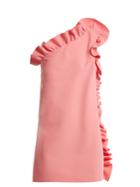 Msgm One-shoulder Bonded-crepe Mini Dress