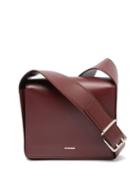 Jil Sander - Structured Leather Shoulder Bag - Womens - Burgundy
