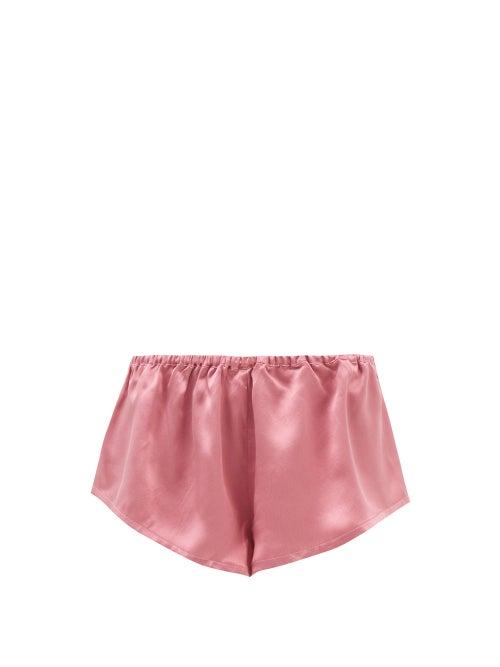 Asceno - Venice Sandwashed-silk Pyjama Shorts - Womens - Fuchsia