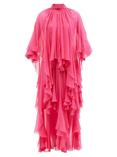 Ladies Rtw Gucci - Layered Silk-georgette Gown - Womens - Pink