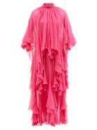 Ladies Rtw Gucci - Layered Silk-georgette Gown - Womens - Pink