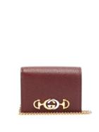 Matchesfashion.com Gucci - Zumi Chain Handle Grained Leather Wallet - Womens - Burgundy