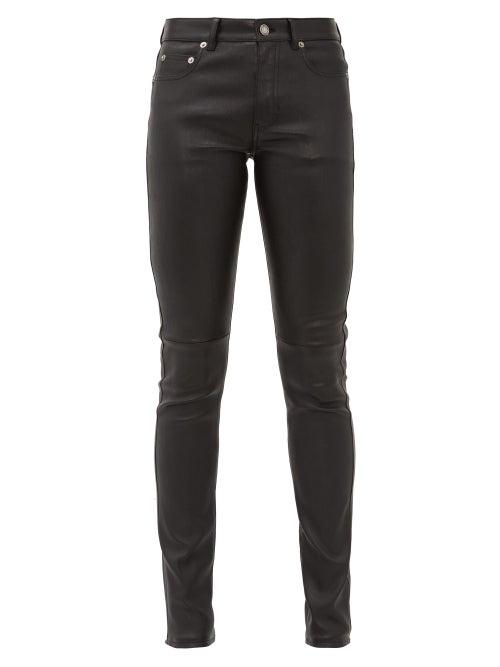Matchesfashion.com Saint Laurent - Slim-fit Leather Trousers - Womens - Black