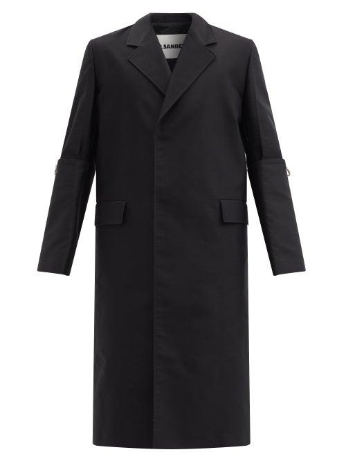 Matchesfashion.com Jil Sander - Single-breasted Cotton-poplin Overcoat - Mens - Black