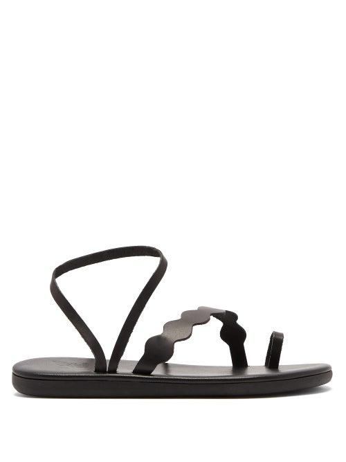 Matchesfashion.com Ancient Greek Sandals - Koralia Waved-strap Leather Sandals - Womens - Black