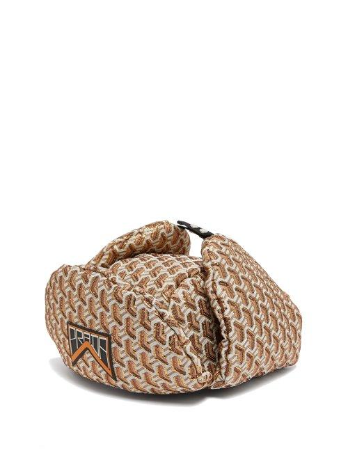 Matchesfashion.com Prada - Twist Jacquard Brocade Trapper Hat - Womens - Gold