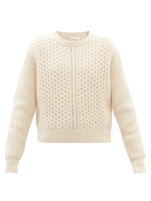See By Chlo - Ricrac-stitch Cotton-blend Sweater - Womens - Beige
