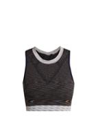 Matchesfashion.com Lndr - Space Seamless Cotton Blend Crop Top - Womens - Dark Grey