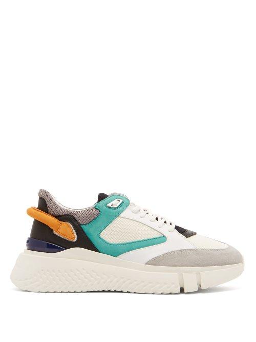 Matchesfashion.com Buscemi - Veloce Low Top Leather, Mesh And Suede Trainers - Mens - White Multi
