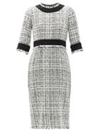 Matchesfashion.com Dolce & Gabbana - Tailored Tweed Pencil Dress - Womens - White Black