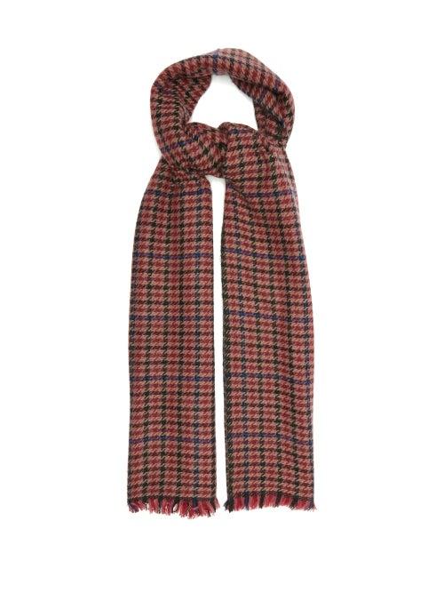 Matchesfashion.com Isabel Marant - Dash Shepherd-check Wool-blend Twill Scarf - Womens - Red