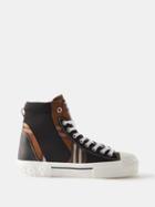 Burberry - Vintage-check Canvas High-top Trainers - Mens - Brown Black