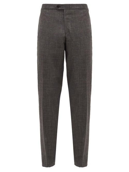 Matchesfashion.com Thom Sweeney - Slim-leg Wool-blend Fresco Suit Trousers - Mens - Grey