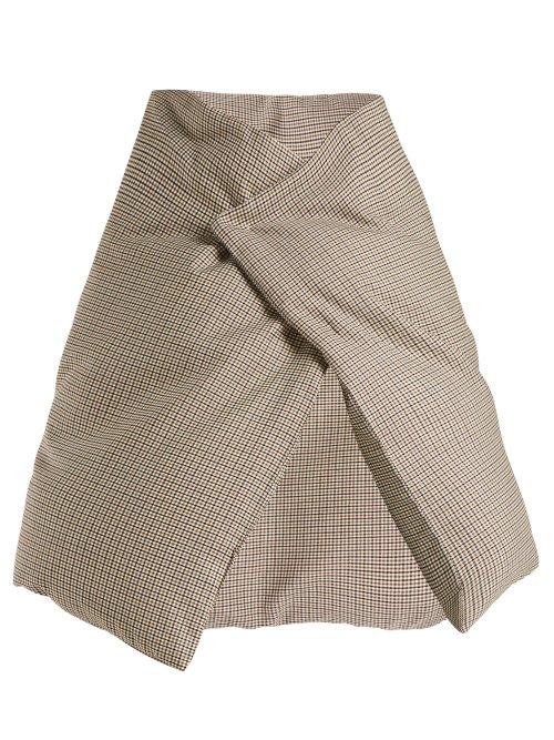 Matchesfashion.com Jil Sander - Houndstooth Down Filled Scarf - Womens - Brown