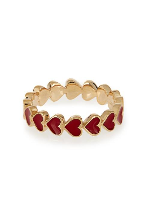 Alison Lou Enamel & Yellow-gold Heart Ring