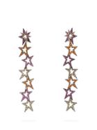 Matchesfashion.com Lynn Ban - Staggered Stardust Sapphire & Rhodium Earrings - Womens - Pink