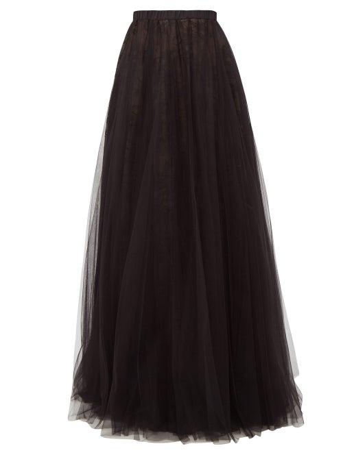 Matchesfashion.com Rochas - Pormilia Layered Tulle Maxi Skirt - Womens - Black