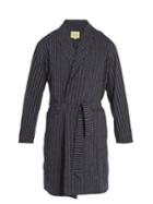 De Bonne Facture Striped Tie-waist Linen And Cotton-blend Coat