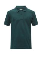 Bottega Veneta - V-stitched Nape Cotton-piqu Polo Shirt - Mens - Dark Green