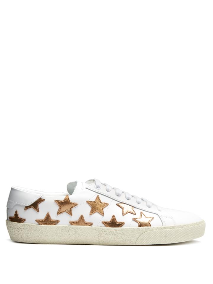 Saint Laurent Court Classic Star-applique Leather Trainers