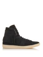 Saint Laurent Fringed High-top Suede Trainers